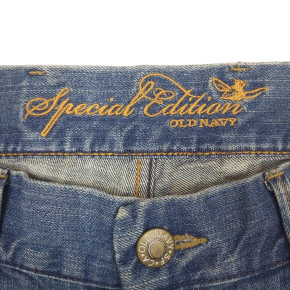 Old Navy Jeans Womens 10 Blue Denim Bootcut Special Edition Distressed Vtg Y2k - Picture 7 of 16
